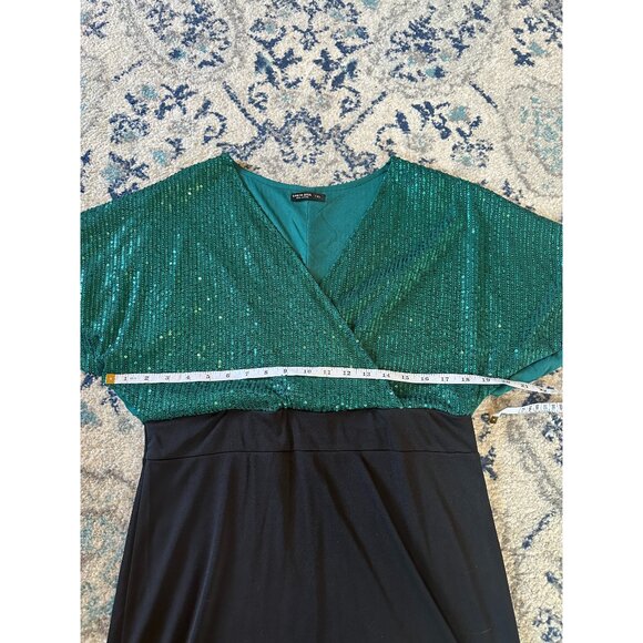 NWOT SHEIN Curve emerald green Sequin Butterfly Sleeve Dress in women's size 1XL - Picture 11 of 14